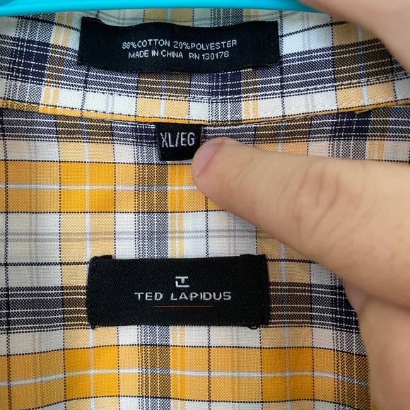 Ted Lapidus Paris Mens Button Fromt XL Yellow - Picture 3 of 3